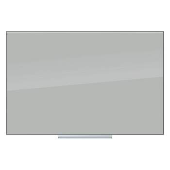 U Brands 36"x24" Floating Glass Dry Erase Board Gray Surface Frameless