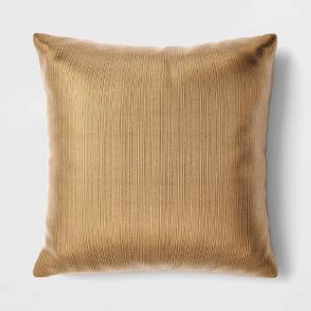 Slub Woven throw Pillow Square Throw Pillow Metallic Gold - Threshold™