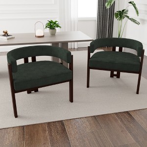 TiramisuBest Modern Accent Chair Teddy Upholstered Armchair with Open Back 3 Legs,Barrel Dining Chair Comfy Side Chair(Set of 2) - 1 of 4