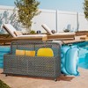 Outsunny Wheeled Patio Wicker Pool Float Storage, Pool Caddy w/ Compartment & Basket - 3 of 4
