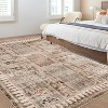 Vintage Washable Rug, Distressed Floral Low Pile Non-Slip Soft Accent Carpet for Living Room, Bedroom, Nursery, Entryway - 2 of 4