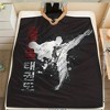1pc Taekwondo Martial Arts Printed Blanket, Modern Flannel, Asian Style, for Martial Arts Fans, Winter, Home Office, Travel, Sofa, Bed. - 3 of 4