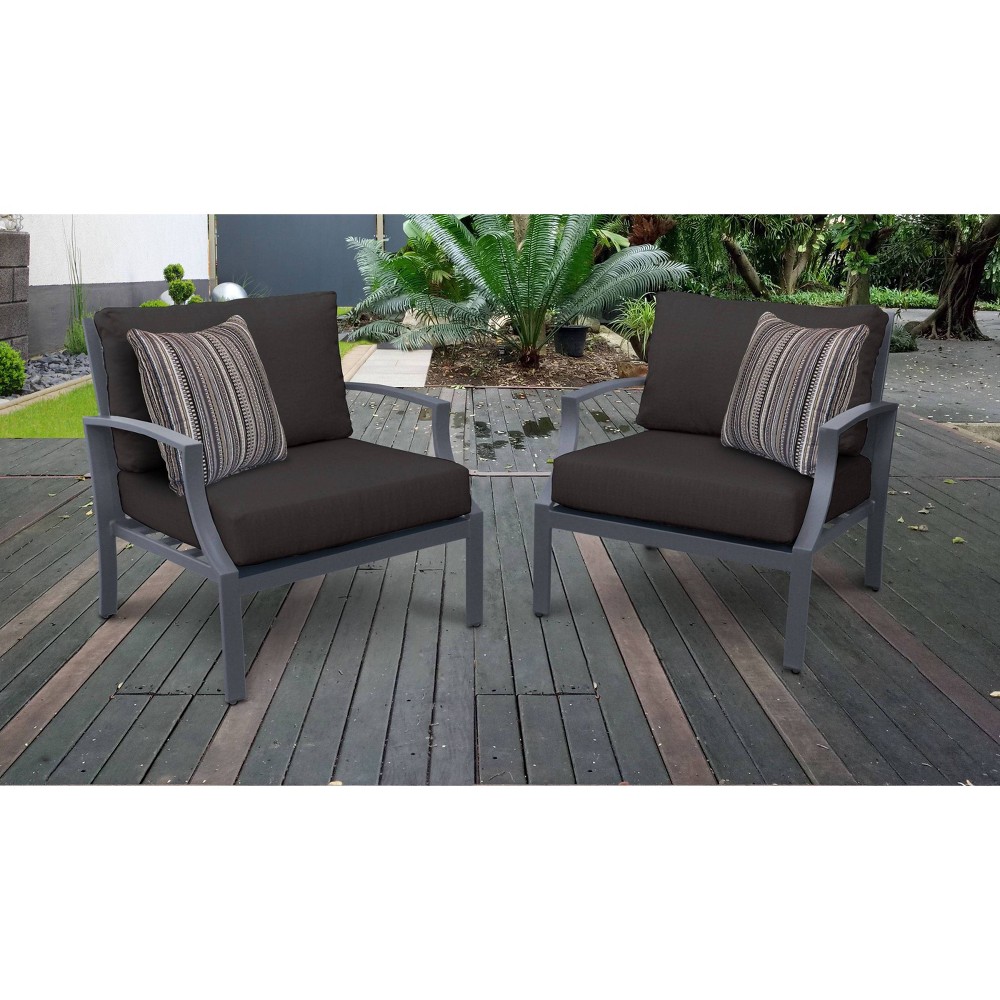 Lexington 2pk Patio Club Chairs with Cushions Black TK Classics
