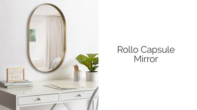 Rollo Capsule Full-Length Black Metal Wall Mirror 16"x48"