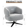 PAGED Swivel Accent Chair Cuddle-Style Leisure Arm Chair Living Room Chairs with Curved Armrests and Backrest for Office - 3 of 4