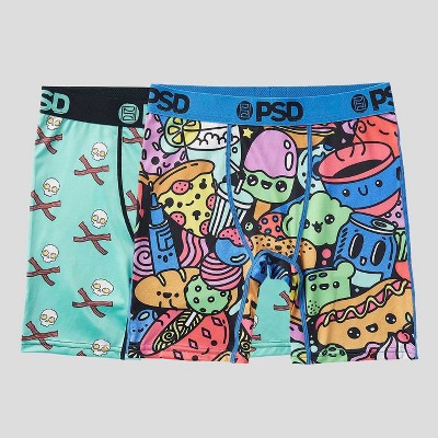 PSD Boys' 2pk Pizza Bacon Underwear - Purple/Aqua Blue XL