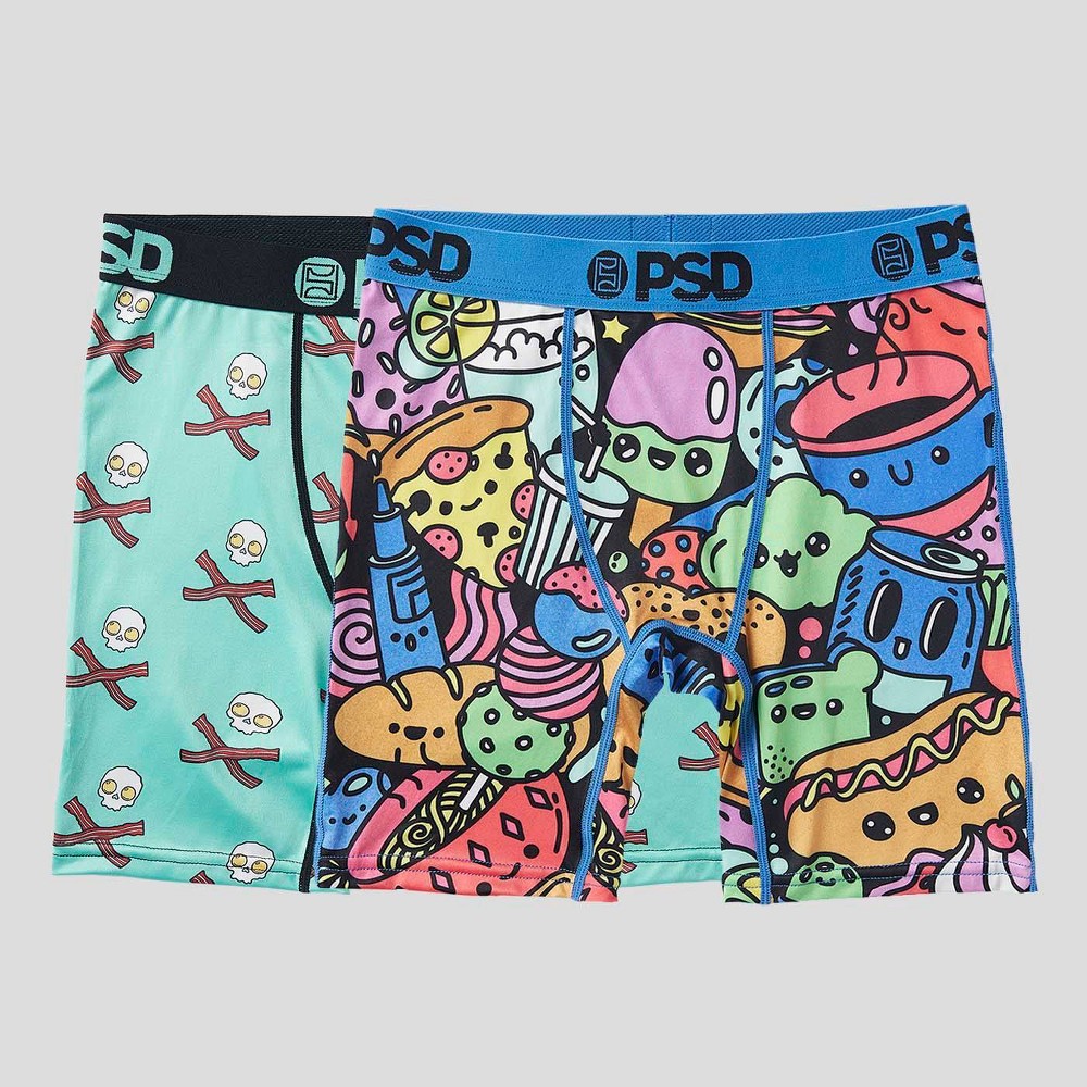 PSD Boys' 2pk Bacon Boxer Briefs L, Comfortable Everyday Underwear.