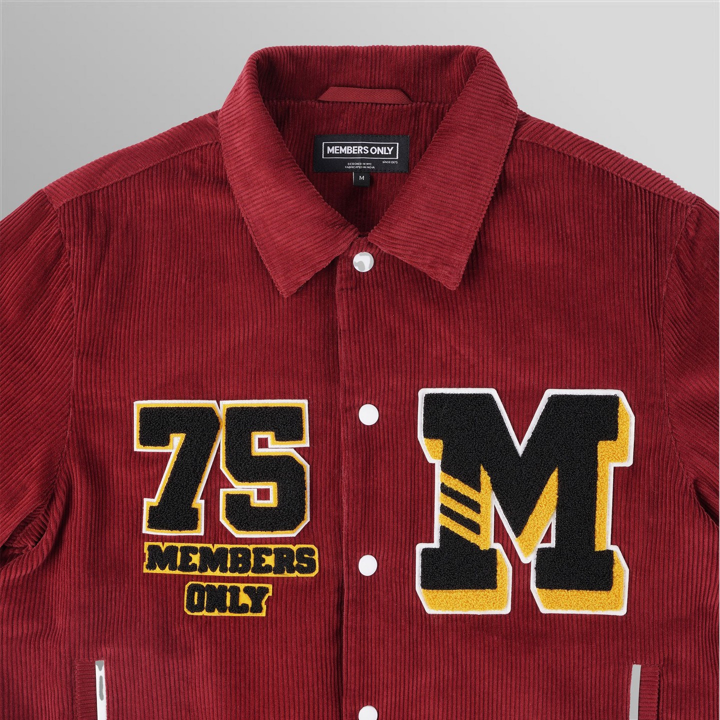 Мужская куртка Members Only Corduroy Varsity Jacket - Red, цвет: Красный — фото 7