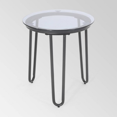 La Jolla Iron Modern Side Table - Black - Christopher Knight Home