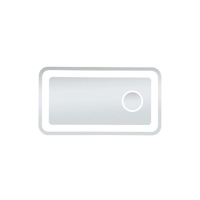 Elegant Lighting Lux 20in x 36in Hardwired LED mirror with magnifier and color changing temperature 3000K/4200K/6000K
