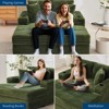 Oversized Chaise Lounge Chair , Comfy Corduroy Lounge Sofa with Charging Station, Cup Holders & Throw Pillows, for Living Room Apartments,Green - 3 of 4