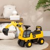 Aosom Excavator Ride on Toy, CAT Licensed Kids Manual Pedal Ride on Excavator with Manual Shovel, Horn, Hidden Storage for 18-36 Months, Yellow - 2 of 4