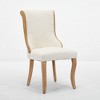 PDTEND Mid-Century Dining Chairs Set of 2 with Snow Velvet Fluffy Fabric - 2 of 4