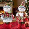 13" H Christmas Snowman Family with Red Knitted Scarf and Hat Christmas Decor, Christmas Family Snowman Figurines Ornaments Tabletop Decorations - 2 of 4