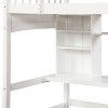 NicBex Twin Size Bunk Bed with Desk Loft Bed Pine Bed Frame with Storage Shelves, Inclined Ladder and Guardrail, No Box Spring Required - 4 of 4