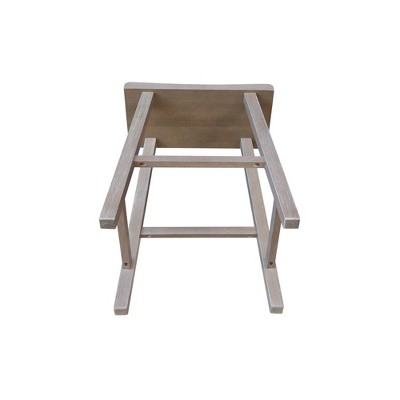 Washed Gray Taupe Solid Wood Saddle Style Counter Stool