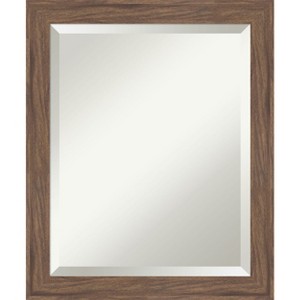 Amanti Art Pia Medium Brown Narrow Beveled Framed Bathroom Vanity Wall Mirror - 1 of 4