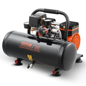 VEVOR Air Compressor, 2 Gallon Steel Tank, 1HP 2.1 CFM 8bar Oil Free Air Compressor & Max. 120PSI Pressure, 81dB Ultra Quiet Portable Compressor,Black - 1 of 4
