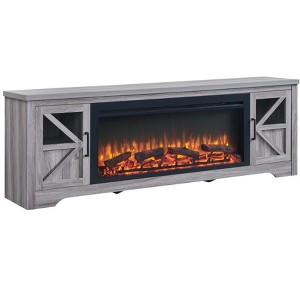 75-Inch Fireplace TV Stand for TVs up to 80" with 44-Inch Electric Fireplace - 1 of 4