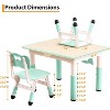 Kids Table and 4 Chairs Set,Multifunctional Desk Set, Height Adjustable, Graffiti Desktop, Easy to Wipe, Ergonomic Design for Ages 2-10 - 2 of 4