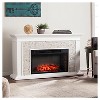 Southern Enterprises Decorative Fireplace White with rustic White faux stone - 2 of 3