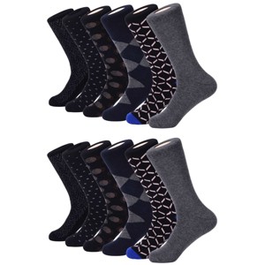 Mio Marino Men's Modern Collection Dress Socks 12 Pack - 1 of 4
