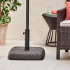Maggift Square Umbrella Base, Rattan Outdoor Umbrella Base with 2 Handles for Patio, Poolside, Yard, Brown, 18.75" * 18.75" * 15" - 3 of 4