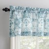 No. 918 1pc 54"x14" Genoa Mosaic Print Semi-Sheer Rod Pocket Kitchen Curtain Valance Blue - 2 of 4