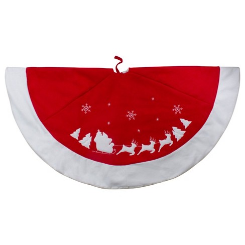 Northlight Santa Claus And Reindeer Christmas Tree Skirt - Red/white ...