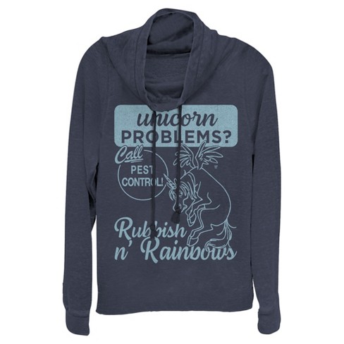 Juniors Womens Onward Rubbish N\' Rainbows Pest Control Cowl Neck Sweatshirt  : Target | Sweatshirts