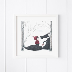 Little Red Riding Hood Framed Museum Quality 12" x 12" Art Print by Ramus & Co - 1 of 4