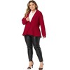 Agnes Orinda Women's Plus Size High-Low Peplum Button Work Elegant Blazers - 3 of 4