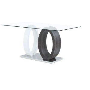 NicBex Dining Table Modern Transparent Tempered Glass Dining Room Table with MDF Base for Dining Room - 1 of 4