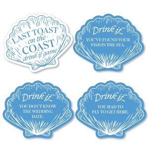 Big Dot of Happiness Last Toast on the Coast Drink If Party Game, Coastal Bride Beach Bachelorette Game Cards – Set of 24 - 1 of 4