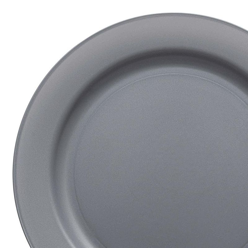 Smarty Had A Party 7.5" Matte Steel Gray Round Disposable Plastic Appetizer/Salad Plates (120 Plates), 2 of 8