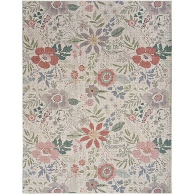 Nourison Washables Farmhouse Floral Indoor Non-Skid Area Rug