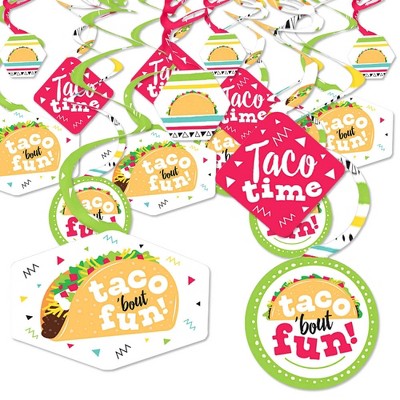 Big Dot of Happiness Taco 'Bout Fun - Mexican Fiesta Hanging Decor - Party Decoration Swirls - Set of 40