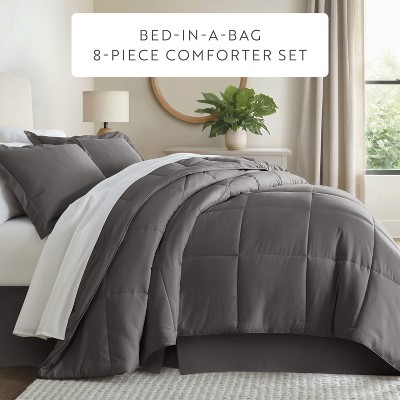 Becky Cameron Essential Bed In A Bag Comforter Bedding Set, Ultra Soft - Becky Cameron (8 Piece Set), White, Queen — фото 2