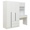 3-Door Wooden Storage Desk Wardrobe for Bedroom with Shelves and 3 Drawers, Natural - 4 of 4