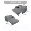 Queen Size Convertible Sleeper Sofa Bed with Casters, Compact Pull-Out Chenille Loveseat for Small Apartments or Offices-The Pop Home - 4 of 4