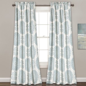 Set of 2 Evelyn Medallion Light Filtering Window Curtain - Lush Décor - 1 of 4