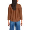 Lands' End Women's 3/4 Sleeve Cotton Slub Lace Trim Top - 2 of 4