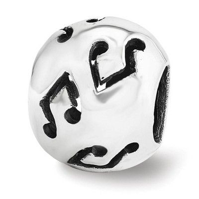 Black Bow Jewelry Sterling Silver Cutout Music Notes Bead Charm
