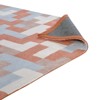 Modway Andela Interlocking Block Mosaic 5x8 Area Rug - Multicolored Coral and Light Blue,  100% Polyester Microfiber ,  Tight Low Pile Weave - 4 of 4