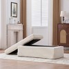 TiramisuBest Modern Upholstered Chenille Ottoman,46" Square Footstool with Sturdy Metal Legs for Living, Bedroom, Entryway, and Office, Beige - 3 of 4