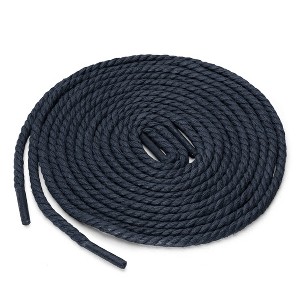 Allegra K Women's Round Rope Waterproof Braided Waxed Shoelaces 2 Pairs - 1 of 4