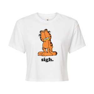 Women's - Garfield - Sigh Garfield Cropped Graphic T-Shirt - 1 of 4