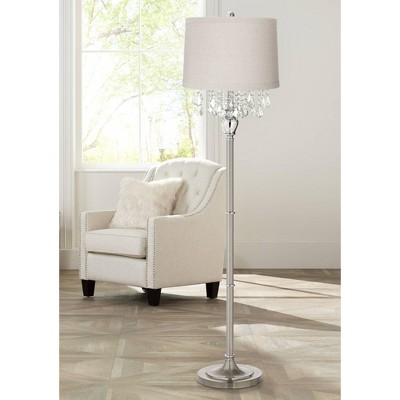 Natural Linen Medium Drum Lamp Shade with Taupe Liner