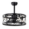 20 Inch Caged Ceiling Fan with Lights, 3 Speed Metal Ceiling Fan Light with E12 Socket, Adjustable Low Noise Fan Lights for Bedroom Living Room - 2 of 4