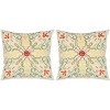 Ariel Pillow (Set of 2) - White/Multi - 18"X18" - Safavieh - 2 of 3